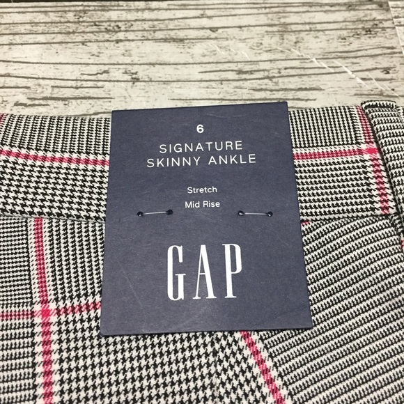 Gap Signature Skinny Ankle Plaid Pants Women’s 6 (Inseam 27) Stretch Mid Rise - Picture 9 of 11